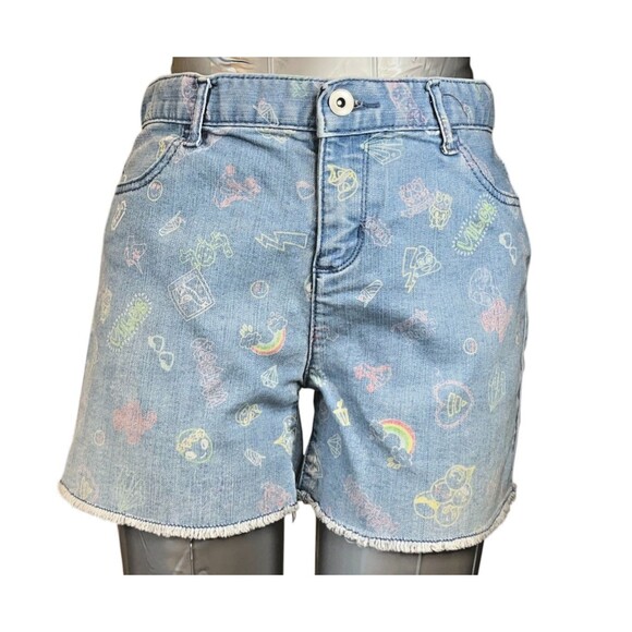 The Children's Place Shorts Girls 14 Blue Printed Stretch Adjust. Waist (W28 L2) - Picture 1 of 9
